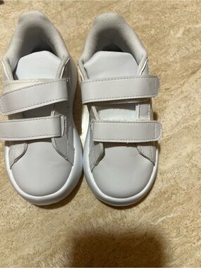 Adidas White Velcro Sneakers 9 1/2 K
